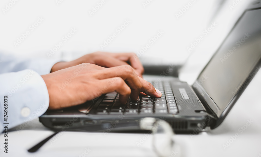 Businessmen are busy with work on the computer. Businessmen are busy with work on the computer.