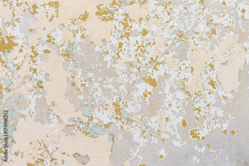 old weathered peeling painted wall background