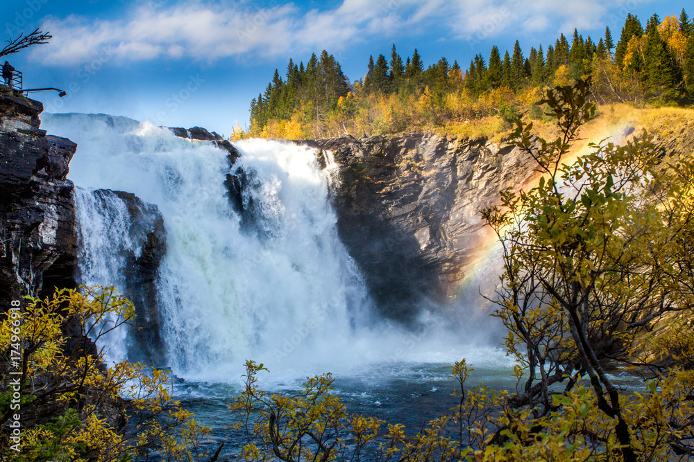 Fototapeta premium Tännforsen in Sweden, biggest waterfall in Sweden