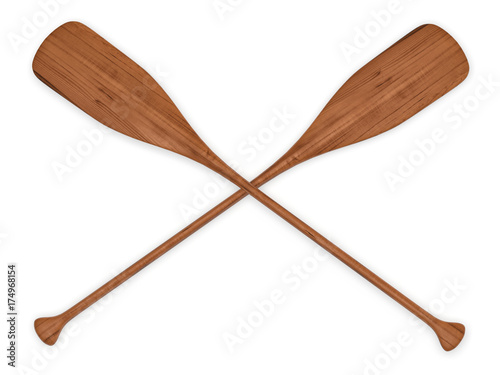 Fototapeta double wooden paddles 3d rendering