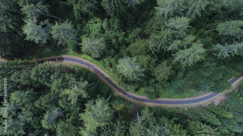 Aerial view of a Mountain road