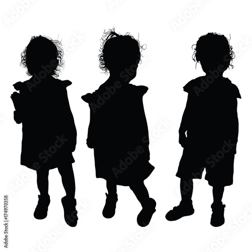 child silhouette pretty collection illustration