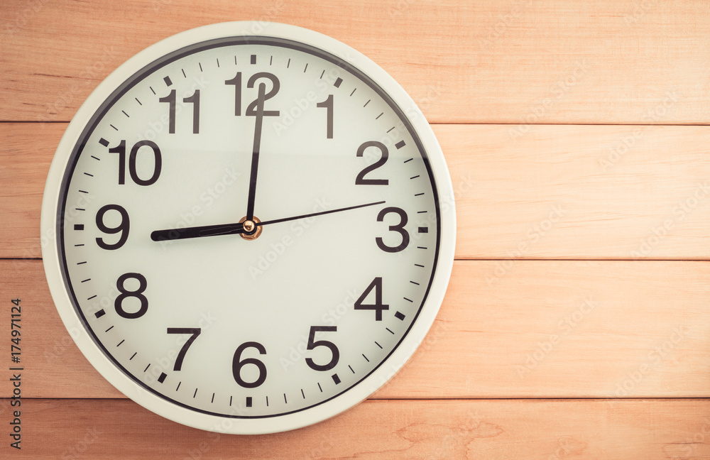 wall clock on wood wall clock on wood
