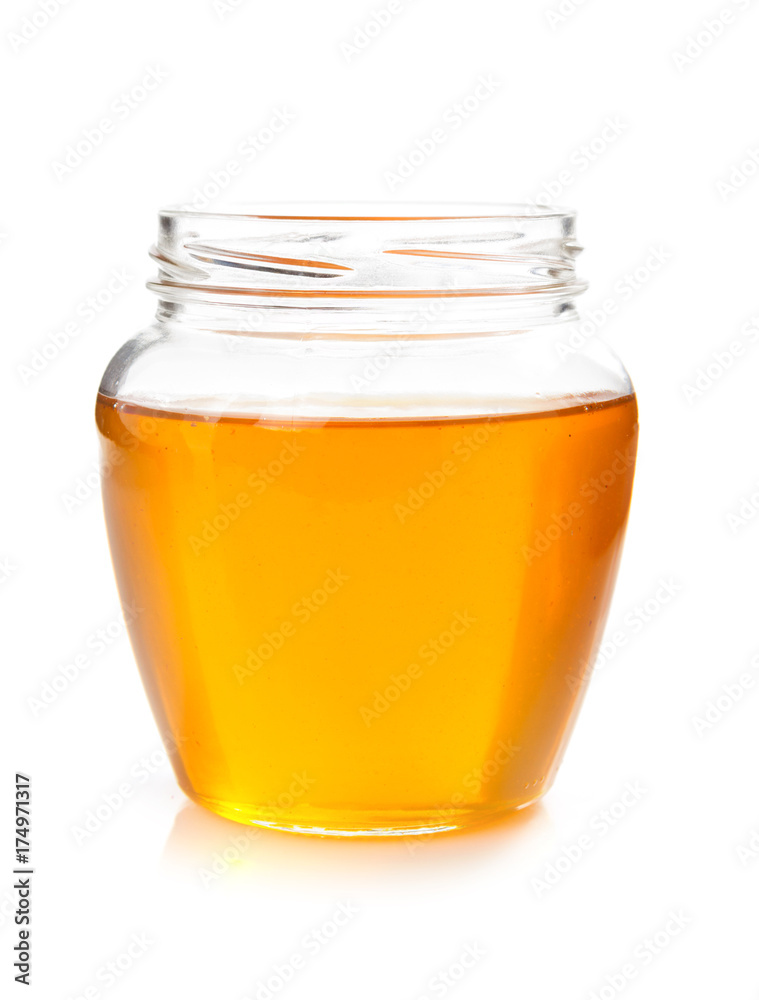 glass jar of honey glass jar of honey