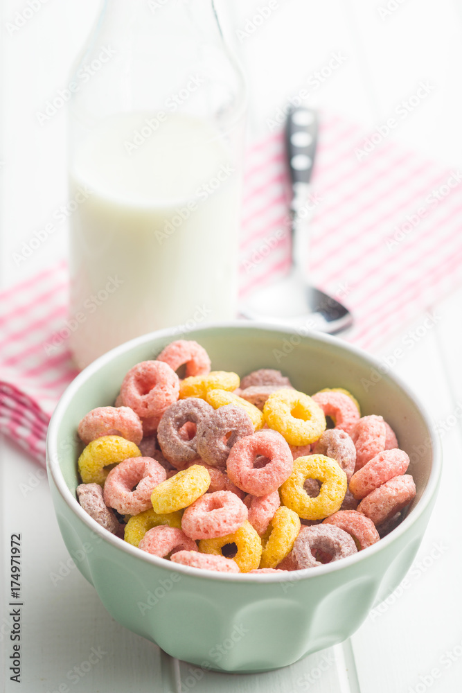 Colorful cereal rings. Colorful cereal rings.