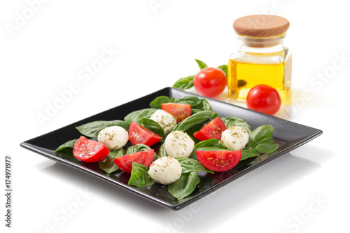 basil, mozzarella and tomato salad