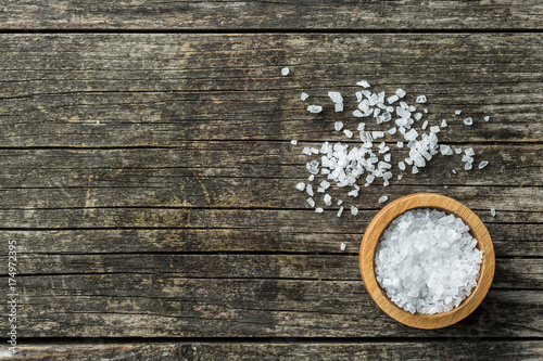 Sea salt in bowl.