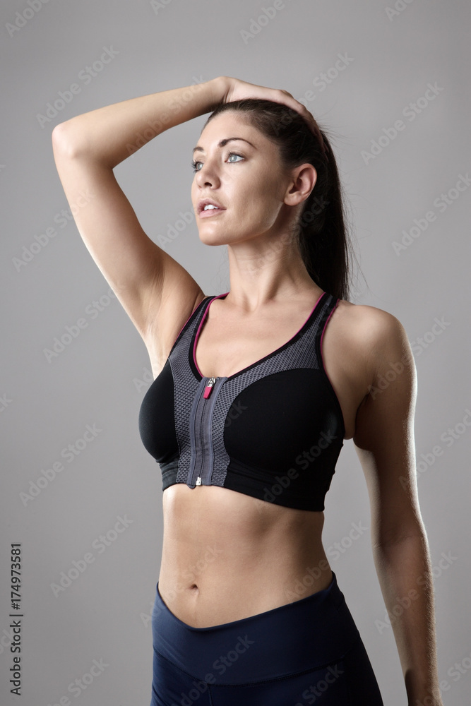 standing fitness woman shot in the studio standing fitness woman shot in the studio