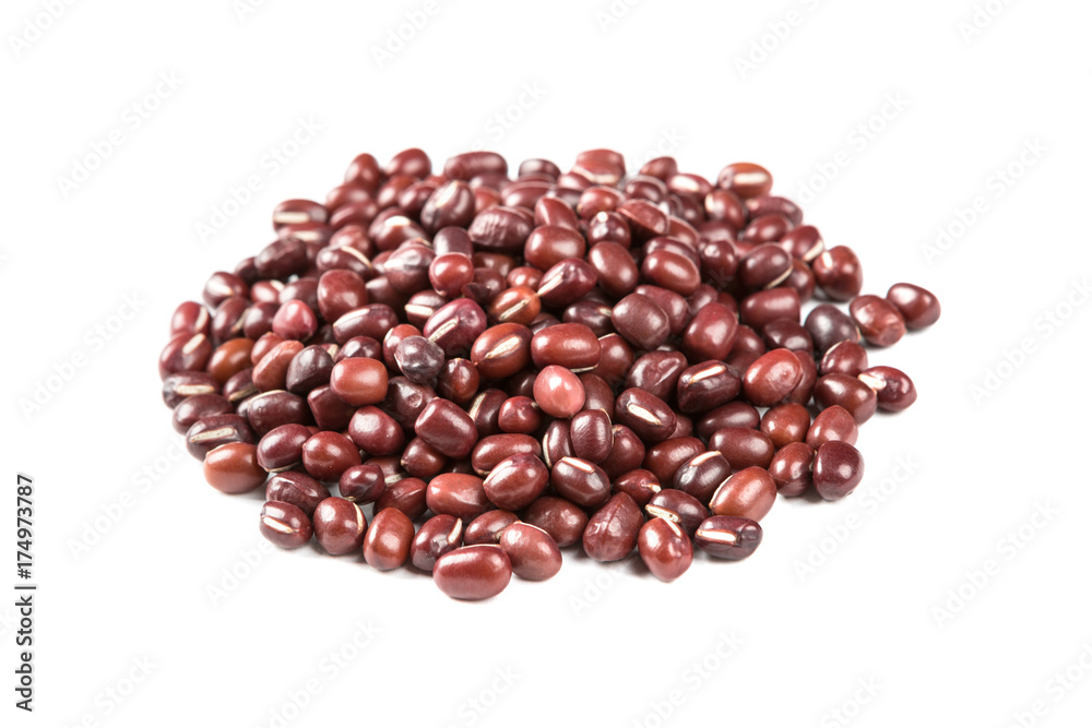 Red adzuki beans isolated on a white background Red adzuki beans isolated on a white background