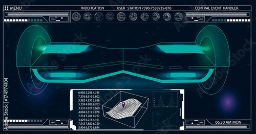 Futuristic user interface for GyroScooter. Abstract virtual graphic touch user interface. HUD. Hi-tech basic. white elements. UI hud infographic interface screen monitor radar set web elements