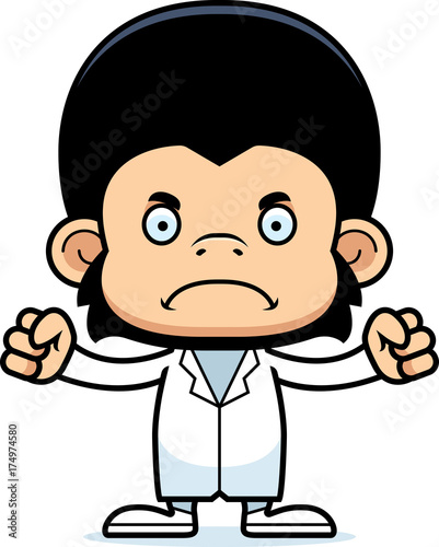 Cartoon Angry Doctor Chimpanzee