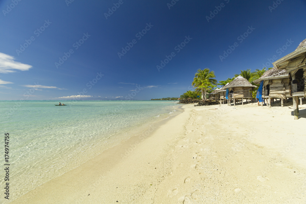 samoan fale bungalow at the beach in samoa savaii lano beach