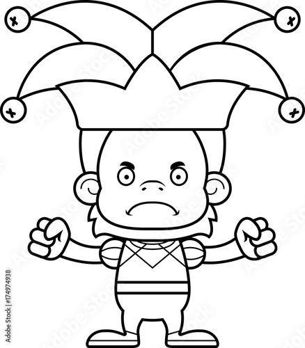 Cartoon Angry Jester Orangutan