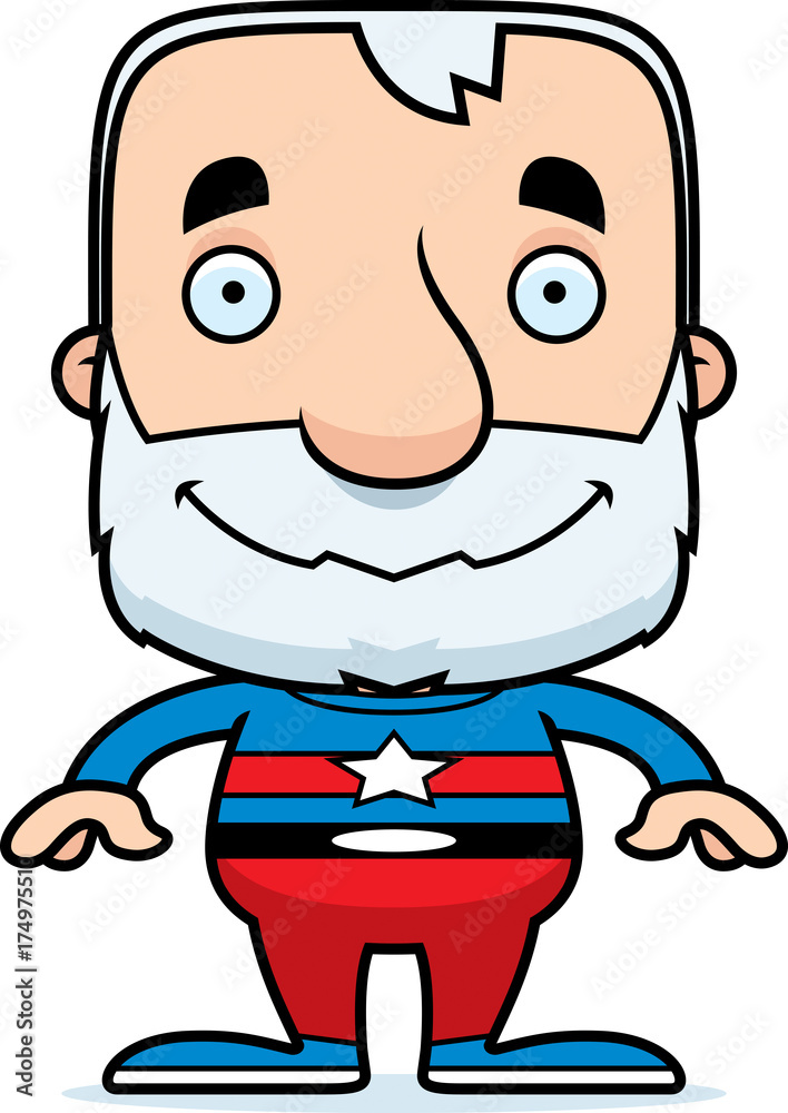 Cartoon Smiling Superhero Man