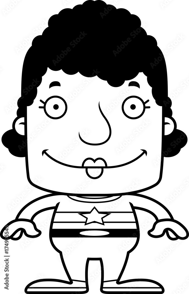 Cartoon Smiling Superhero Woman Cartoon Smiling Superhero Woman
