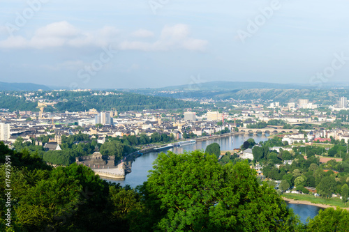 Koblenz panorama mit deutschen Eck
