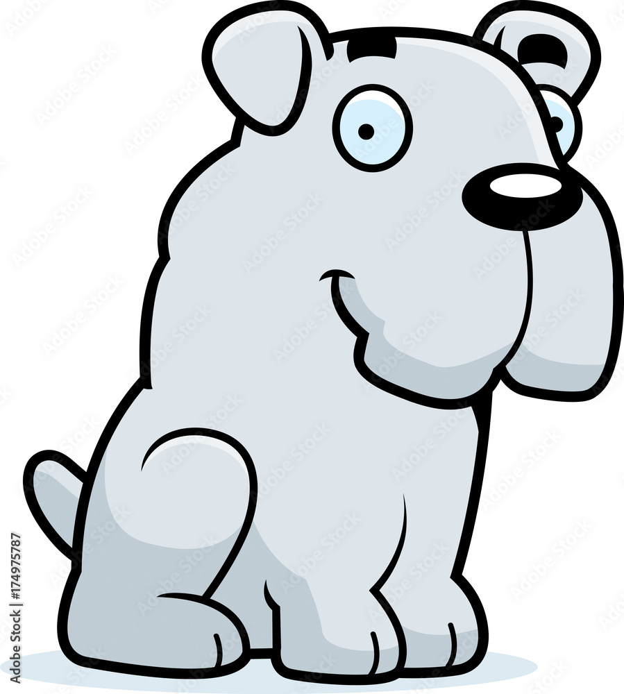Cartoon Bulldog Sitting Cartoon Bulldog Sitting