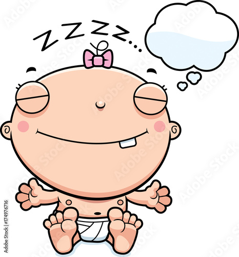 Cartoon Baby Girl Dreaming