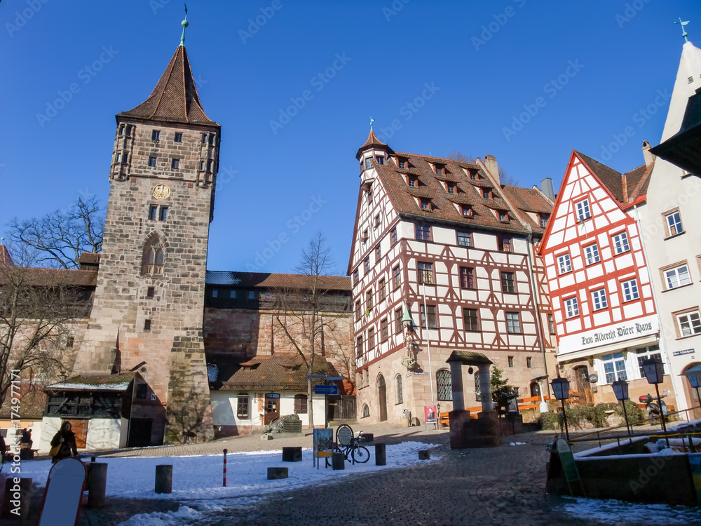Obraz premium Albrecht Dürer Platz in Nürnberg