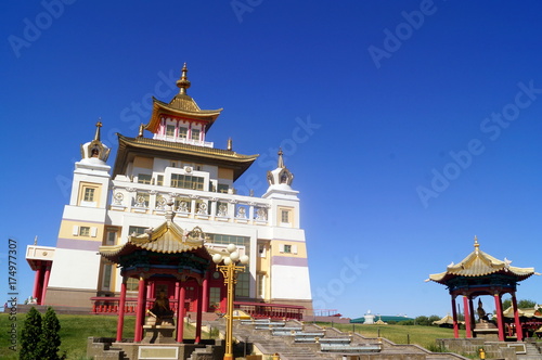 Buddhist temple Golden Abode of Buddha Shakyamuni . Elista, Republic of Kalmykia, Russia.