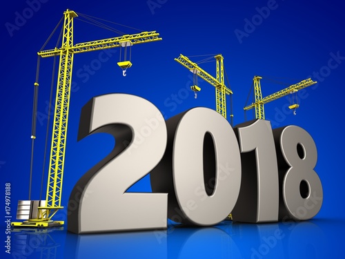 3d 2018 year symbol