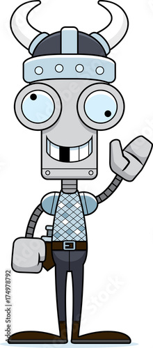 Cartoon Silly Viking Robot