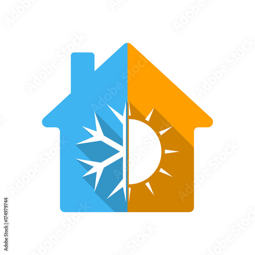 Colored house icon. Vector illustration