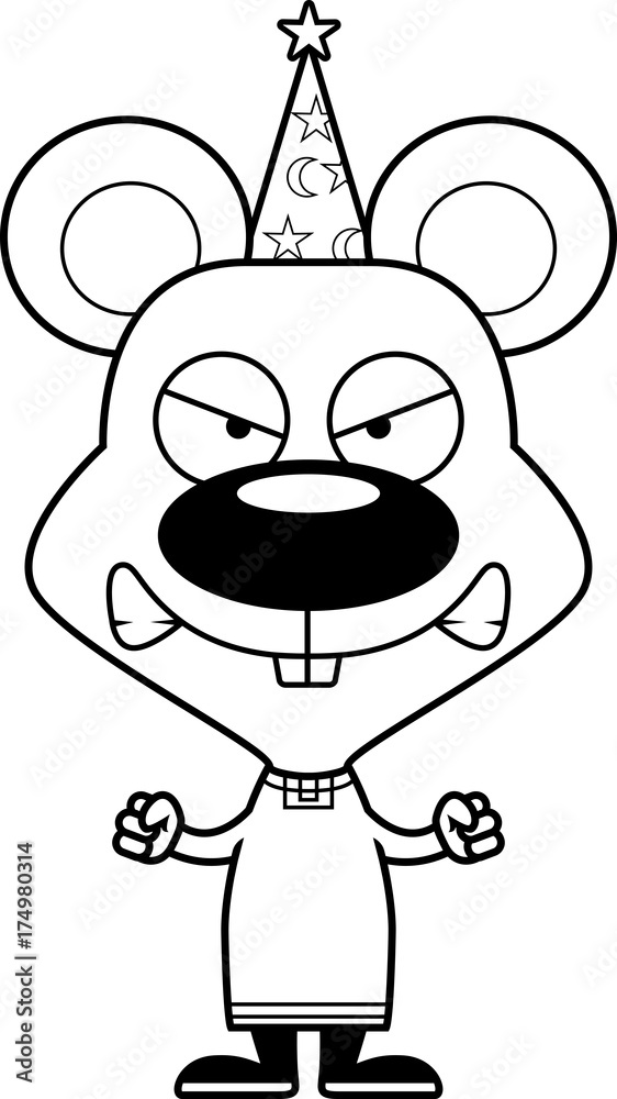 Cartoon Angry Wizard Mouse Cartoon Angry Wizard Mouse