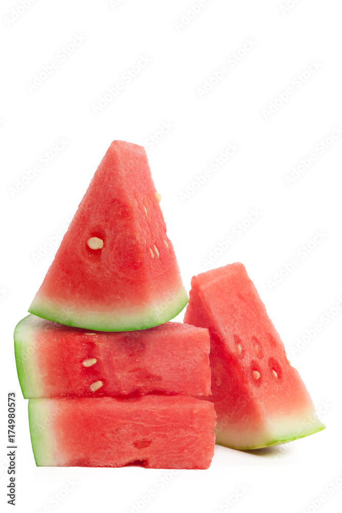 Slice of watermelon on white background Slice of watermelon on white background
