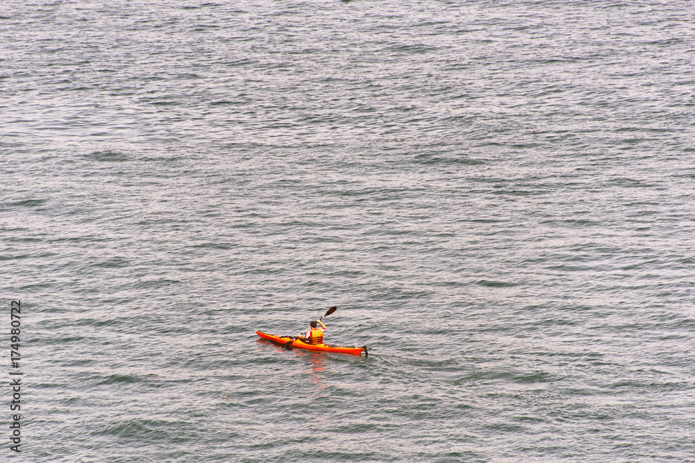 Fototapeta premium Kayaking on the sea