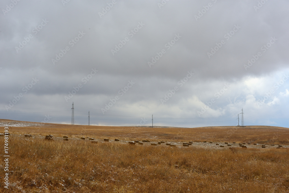 Hay on the field in autumn Hay on the field in autumn