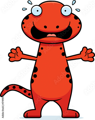 Scared Cartoon Salamander