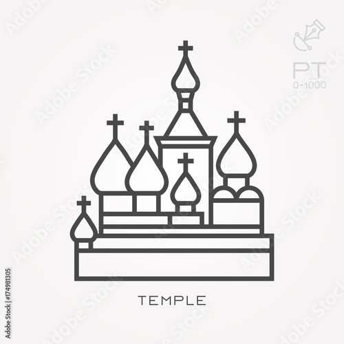 Line icon temple