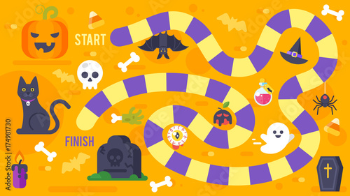 kids Halloween game template.