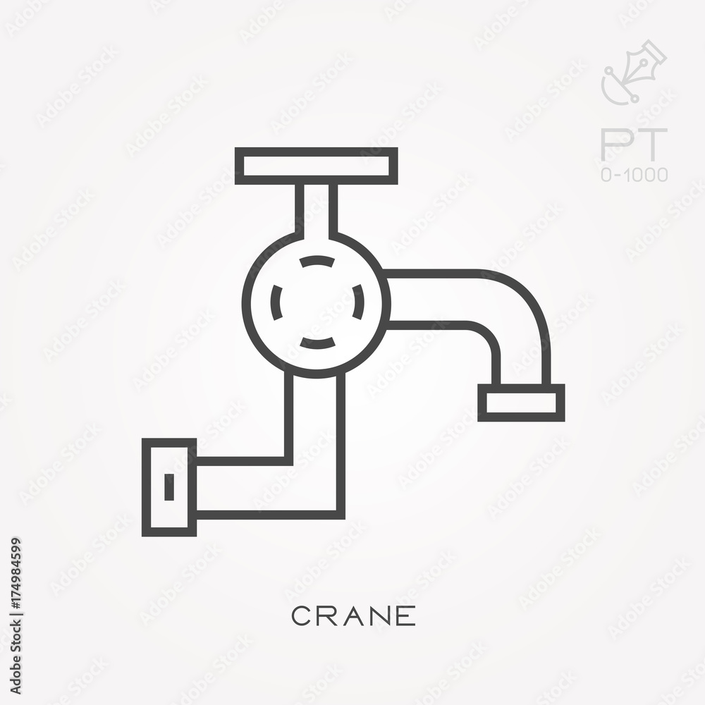 Line icon crane Line icon crane