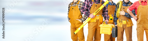 Construction workers team