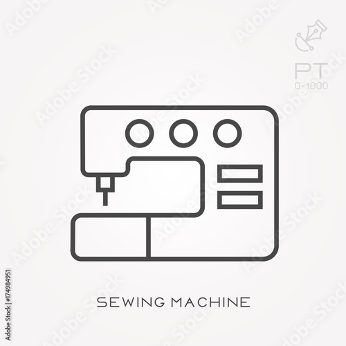 Line icon sewing machine