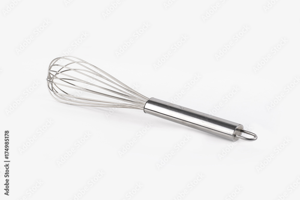 Stainless balloon whisk isolated in white background