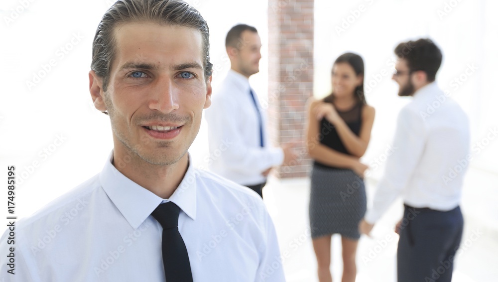 portrait of successful businessman on blurred background portrait of successful businessman on blurred background