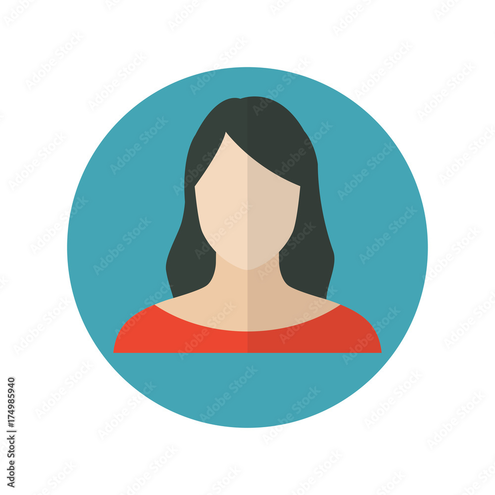 Premium Vector  Female avatar flat icon design vector illustration