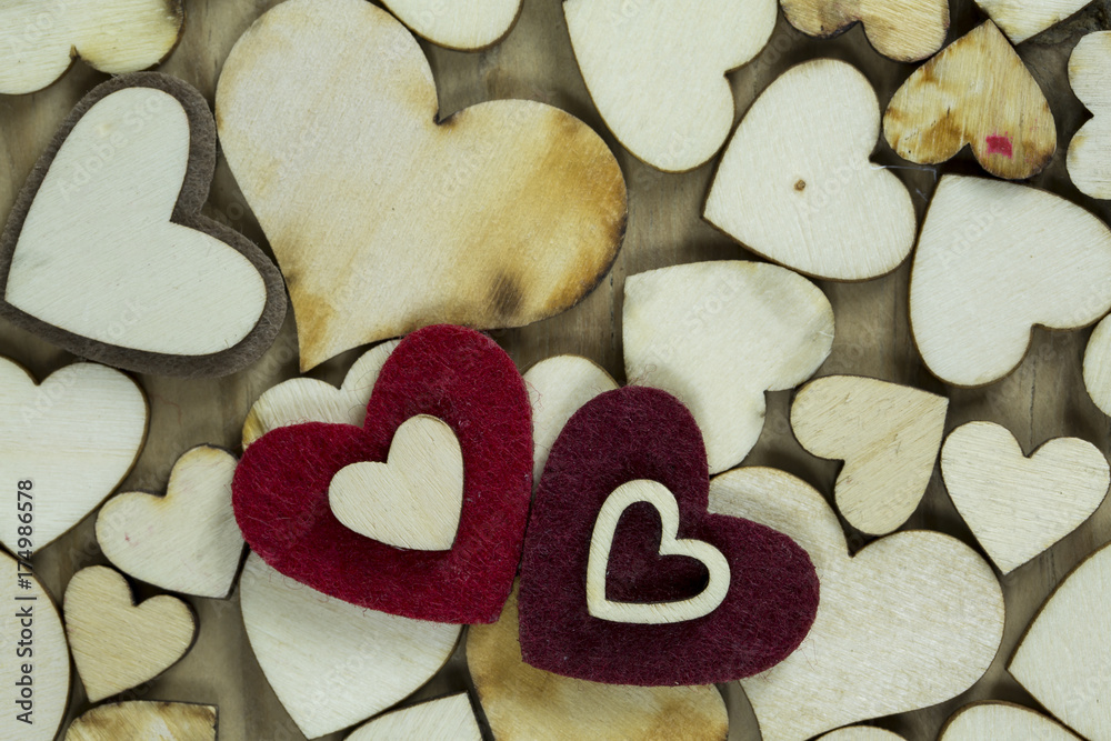 Obraz premium Wooden Hearts
