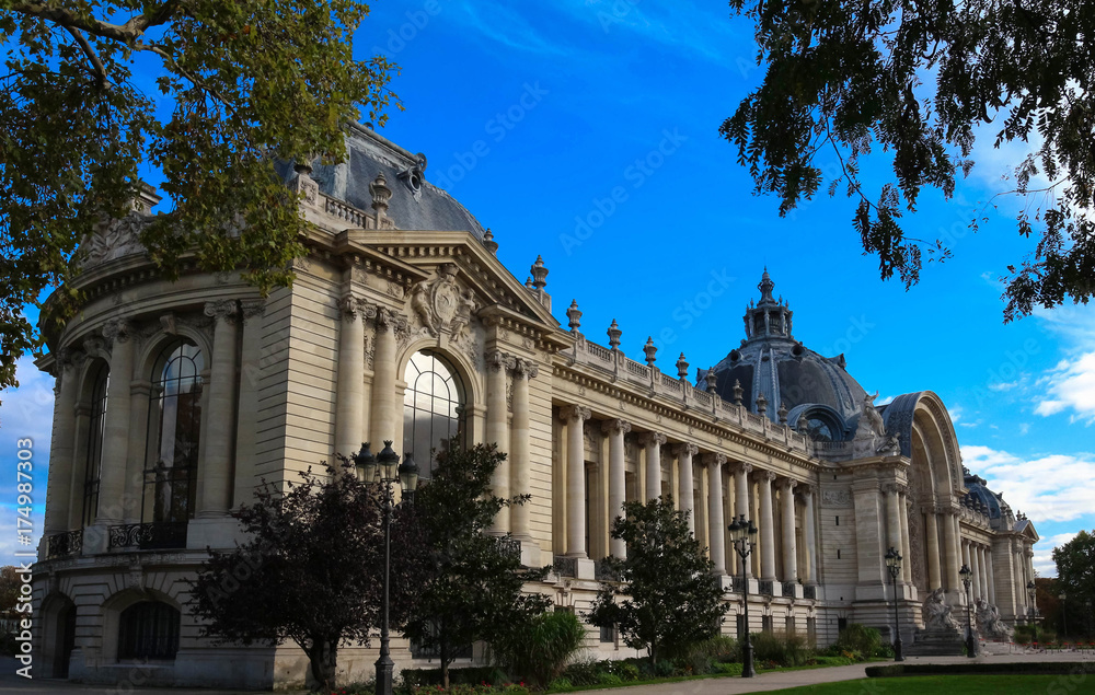 Lateral view of the building Small Palalce-Petit Palais in Paris.