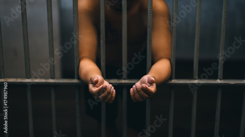 man in jail - People who are blocked are not free,Both thought and body