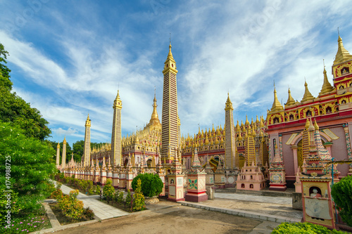 Beautiful Buddhist Pagoda, Thanboddhay Phaya in Monywa, Myanmar photo