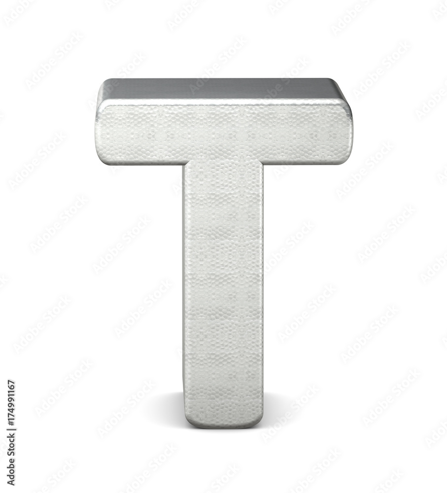 buchstabe silber letter silver T 3d buchstabe silber letter silver T 3d