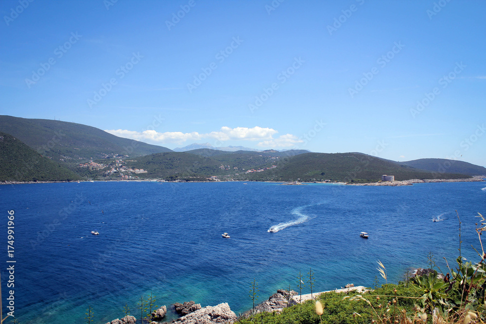 Adriatic Sea view near fort Mamula, Montenegro