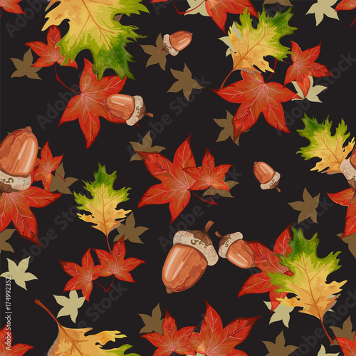 Autumn seamless pattern in vector