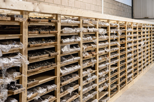 Rock core samples at the Geological Survey of Northern Ireland.
