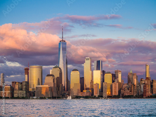View of evening Manhattan in twilight