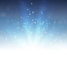Festive light explosion on blue